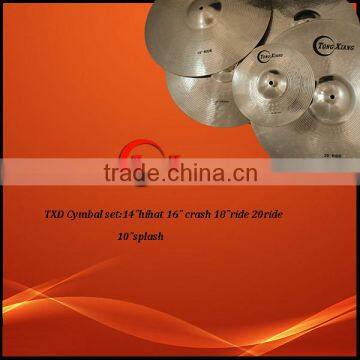 TXD Cymbal set:14"hihat 16" crash 18"ride 20ride 10"splash
