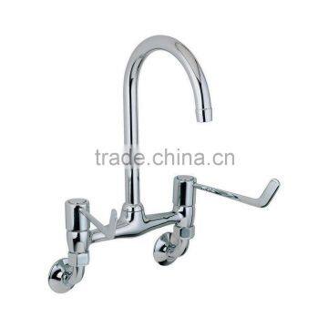 Chrome Wall Mounted Lever Bridge Basin Mixer Tap MP126