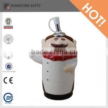 decorative chef shape ceramic olive oil bottle
