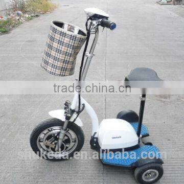 500W 3 wheel electric scooter cruiser with seat basket horn, reverse