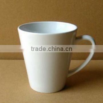 best price 9 oz v shape blank white ceramic mug in stock