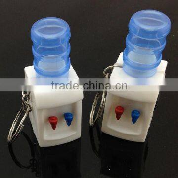 2016 most popular cute 3d model keychain water dispenser led key chain