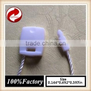 quality string seal tag, hang tag string, garment plastic seal tag/ white string seal pull string flying toy