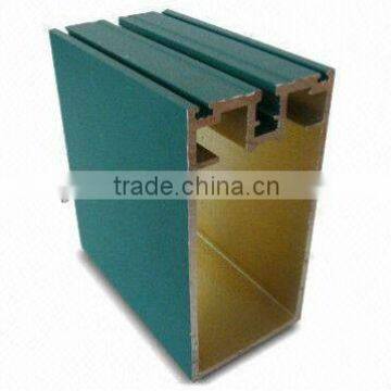 glass wall aluminum profile with powder coating blue color