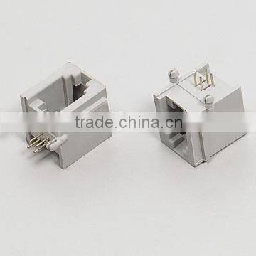 Side entry RJ11 telephone connector/socket