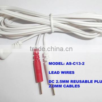 Pin 2mm Electrode medical lead wire for Tens EMS and Massage Machine