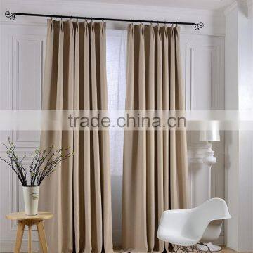 Solid Color Polyester Linen Blackout Curtain Fabric photo-3