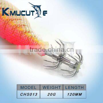 Chentilly CHS013 Super popular big eyes hard body squid jigs sharp hooks and luminous body OEM accept for fishing shop