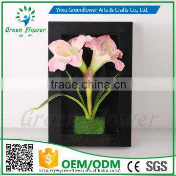 Greenflower 2016 Wholesale 3D Wall Amaryllis vit Picture Group artificial plants arts and crafts making factory Home decorations