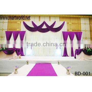 Decorative curtain fibric wedding backdrop decoration ,wedding stage decoration(BD-001)