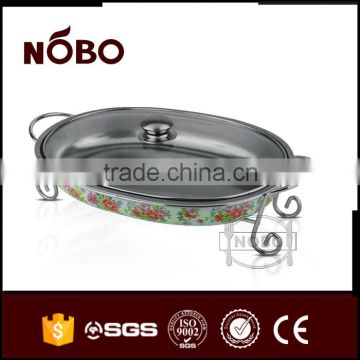 stainless steel oval chafing dish with priting shell