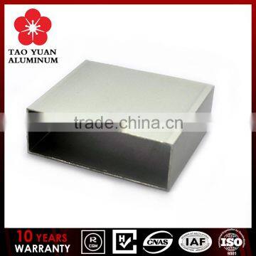 High Quality Aluminum Profile Extrusion Square Tube Size 75x25mm,76x25mm for Chile Santiago Market