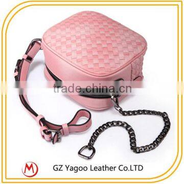 Wholesale Pink Leather Woven Teen Bags photo-4