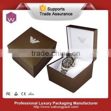 Brown paper single plastic watch box