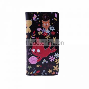 New Design Printed PU Wallets and Purses with zipper/Wholesale Fashion Gift