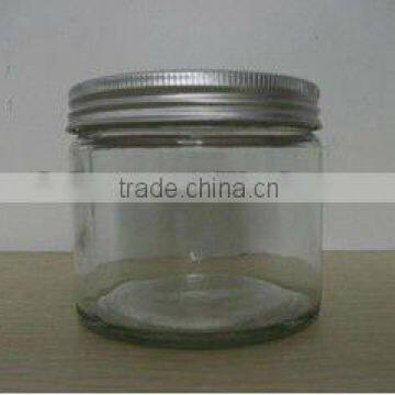 8oz Round glass food jar and alum cover