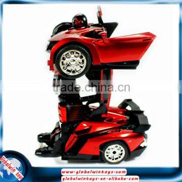 Cool gift for boys! 2.4GHz rc car transform robot toy, one key to transform