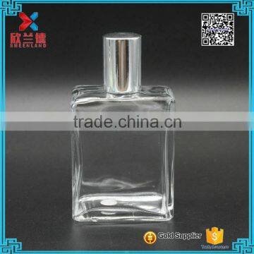 100ML Wholesale Customized Classic Square Empty Clear Glass Perfume Bottle