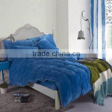 Wholesale 4pcs Solid Coral Fleece Bedding Set