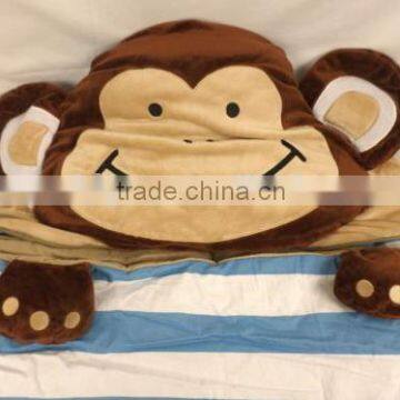 children kids baby cartoon portable sleeping bag/ Kids Monkey Head Sleeping Bag