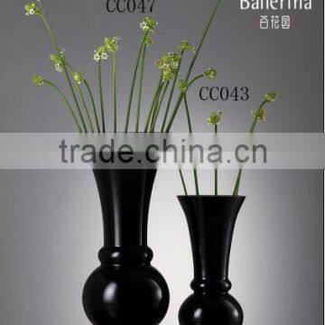 Tall Black Flower Vase Glass Crafts