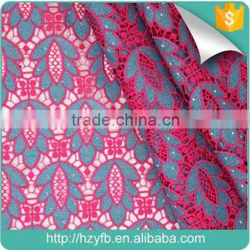 2016 High Quality Guipure Cord Lace Embroidery Fabric With Stones Latest Style Custom Lace Fabric for Wedding Dress