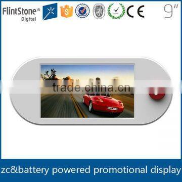 FlintStone instore video screen, 7'' 10'' battery powered lcd screen, industrial grade cctv monitor