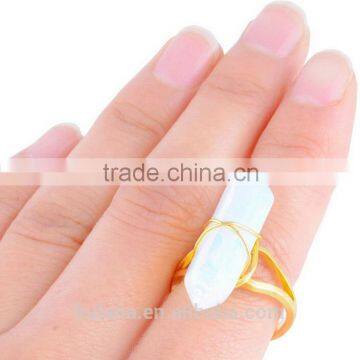 2014 Fantasy White Fire Opal Gemstone gold rings WR158701