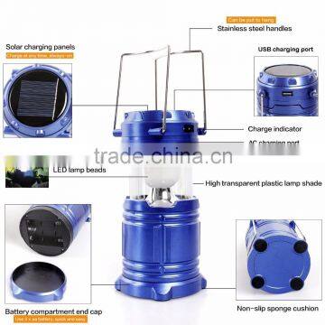 Camping Lantern - LED Solar Rechargeable Camp Light Flashlights - Emergency Lamp - Power Bank for Android Cell Phone IOS Iphone photo-4