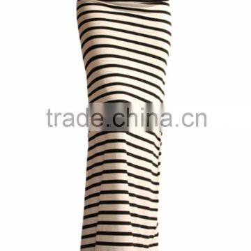 Women Solid Color Rayon Long Maxi Skirt for Women