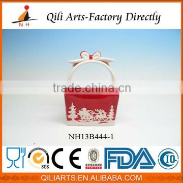 New Design High Quality ceramic christmas basket