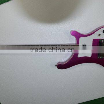 4 string electric bass guitar ricken for backer bass guitar set-in neck metallic color can custom