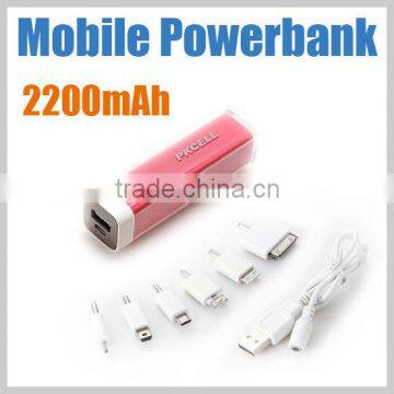 Best Selling Good Quality OEM Logo Portable Power Bank for cellphone 2200mah from Shenzhen factory