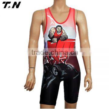 Cheap sublimation custom wrestling singlets