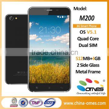 M200 Factory Wholesale OEM Dual Sim Quad Core Cheap 3G smartphone 5.5 inch