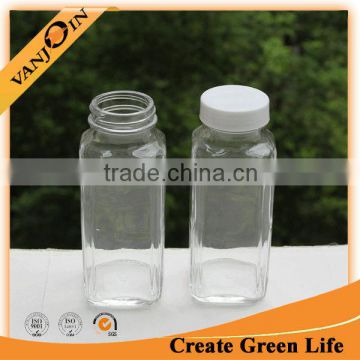 8 oz Wide Mouth Square Bottle with 43mm Cap