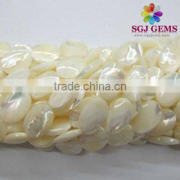 Natural Shell Beads Flat Oval Beads