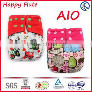 New Printed Waterproof and Reusable Baby Diaper Cover AIO Happy Flute