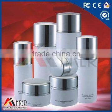Frosted Cosmetic Bottle With Cream Pump and UV Cap