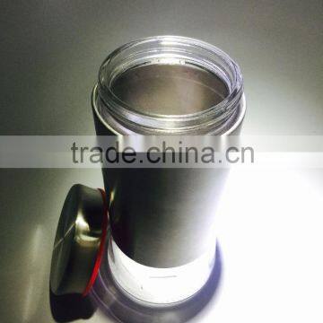 Cylindrical Stainless Steel Sleevel Glass Storage Jar Mason Jar With Screw Cap photo-3