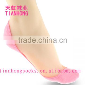 New Arrival Candy Solor Boat Socks Women Invisible Antislip Socks With Silicon Gel Heel photo-3