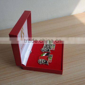 customized 2016 UAE 45th national day suvenir badges in leather gifts BOX