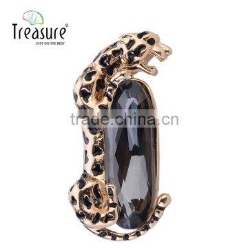 Hot selling new fashion men's brooch, sexy Leopard and big rhinestone brooch