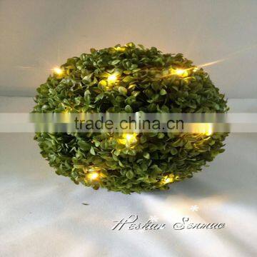 holiday decoration artificial topiary boxwood grass ball with led light