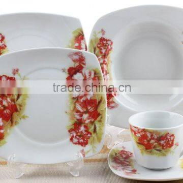 Ceramic square dinner set,pretty porcelain dinnerware