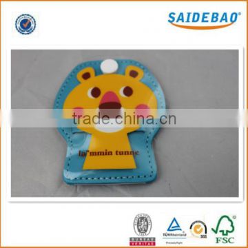 Leather Material Luggage tag with cute cartoon picture