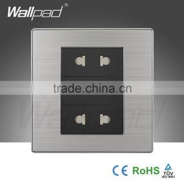 2015 Hot Sale Wallpad Push Button Random Click Switch 110~250V Luxury Wall Light Switch Panel 4 Pin Socket Outlet