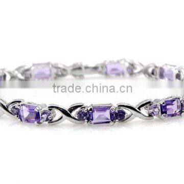 .925 sterling silver bracelets wholesale AMETHYST silver jewelry Direct sale