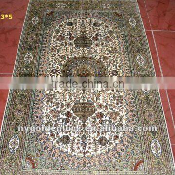 400L double knotted persian design 100%natural silk 3x5 hand made carpets