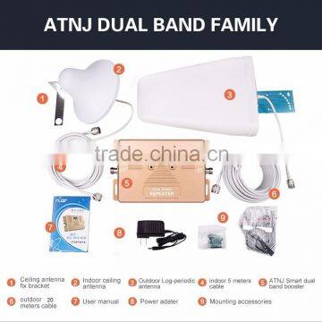 2016 ATNJ New Generation LCD display Log-periodic +Ceiling Antenna GSM WCDMA Dual band 2G +3G mobile phone Signal Booster